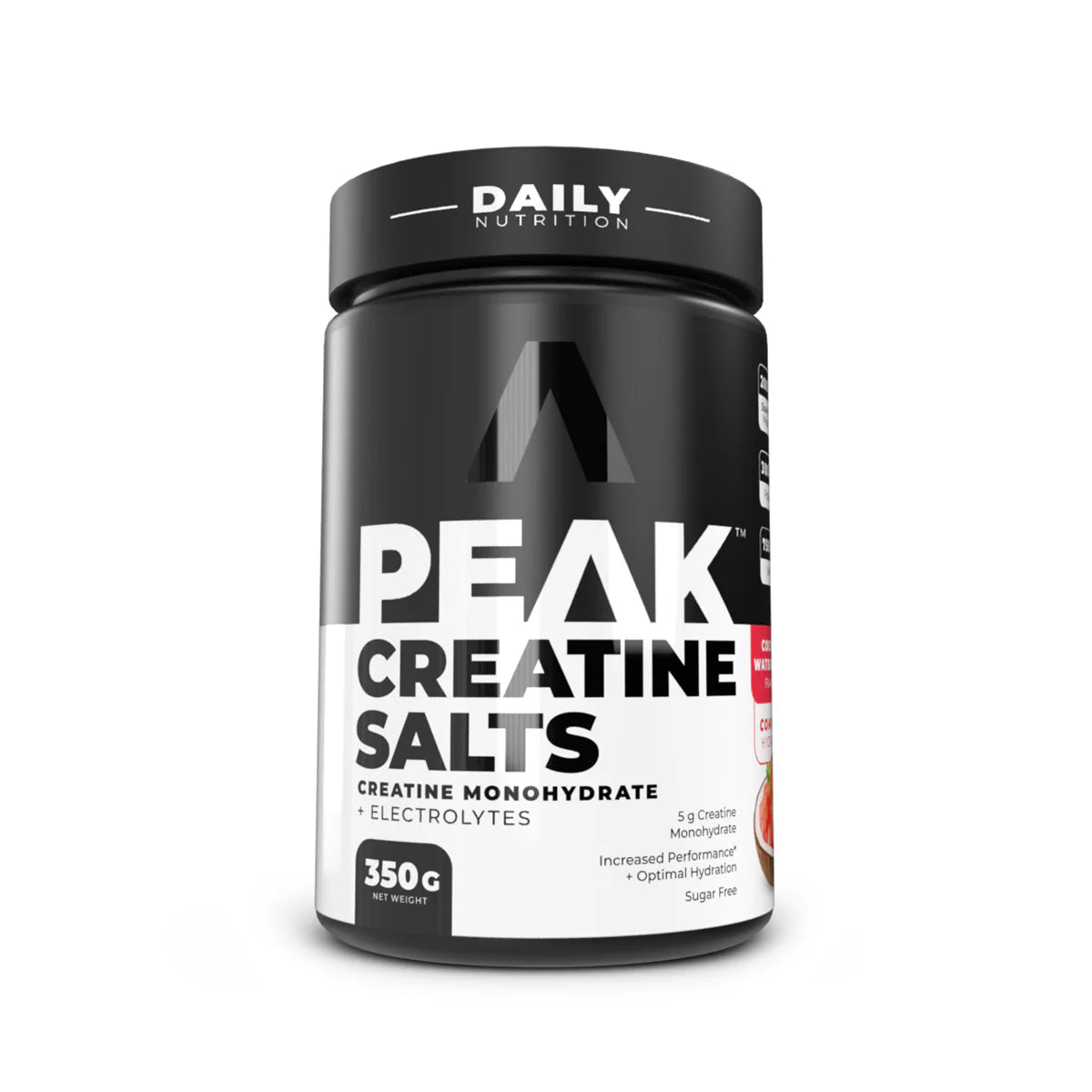 Container of Peak Creatine Salts by Daily Nutrition on a white background Muscle Mecca