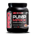 Black supplement container labeled 'Pump Maxx' by Pro Nutrition on a white background Muscle Mecca