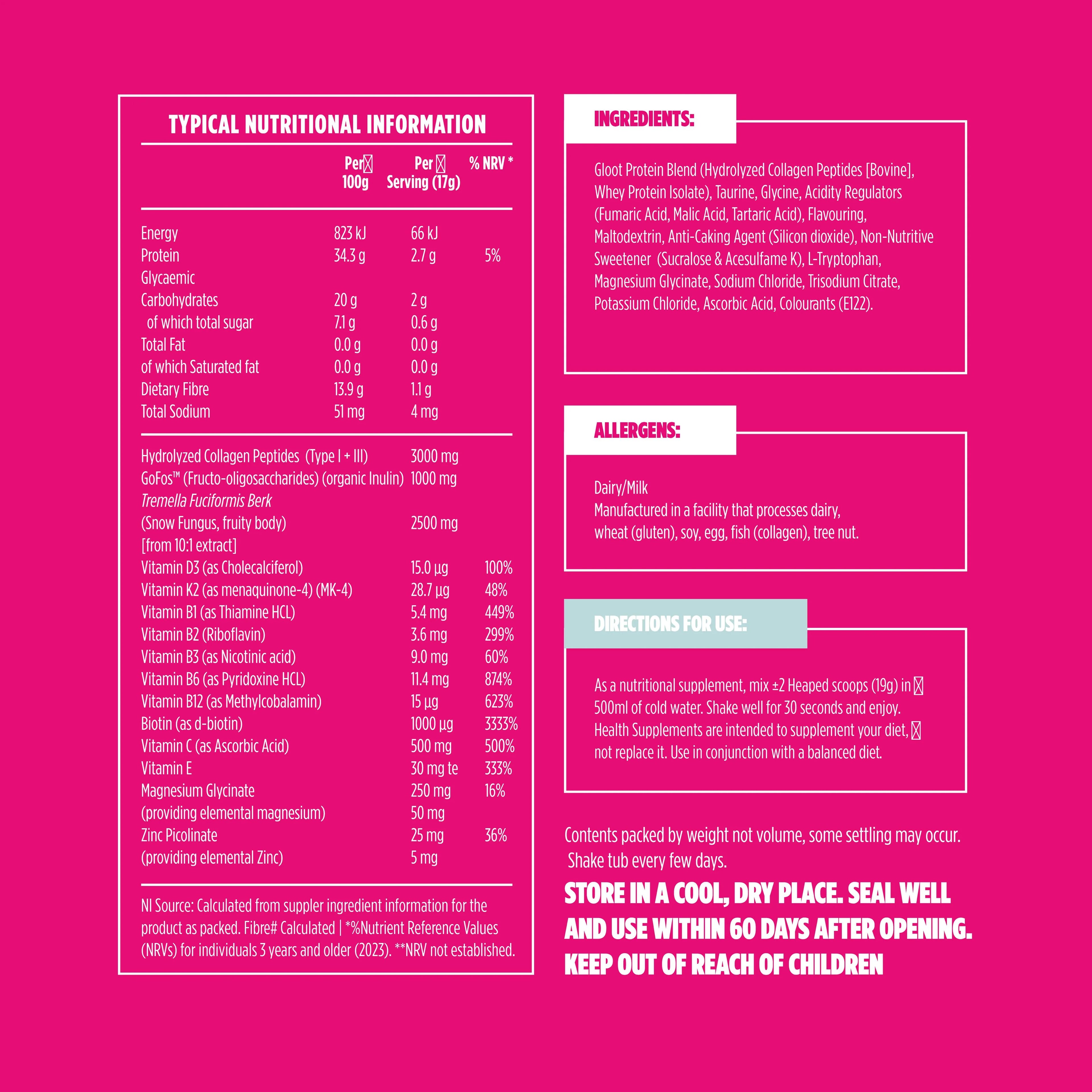 Gloot Beauty Water ingredients