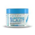 Container of Electro Blast electrolyte powder with blue lid on a white background Muscle Mecca