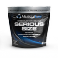 MuscleLab Serious Size protein powder package on a white background Muscle Mecca