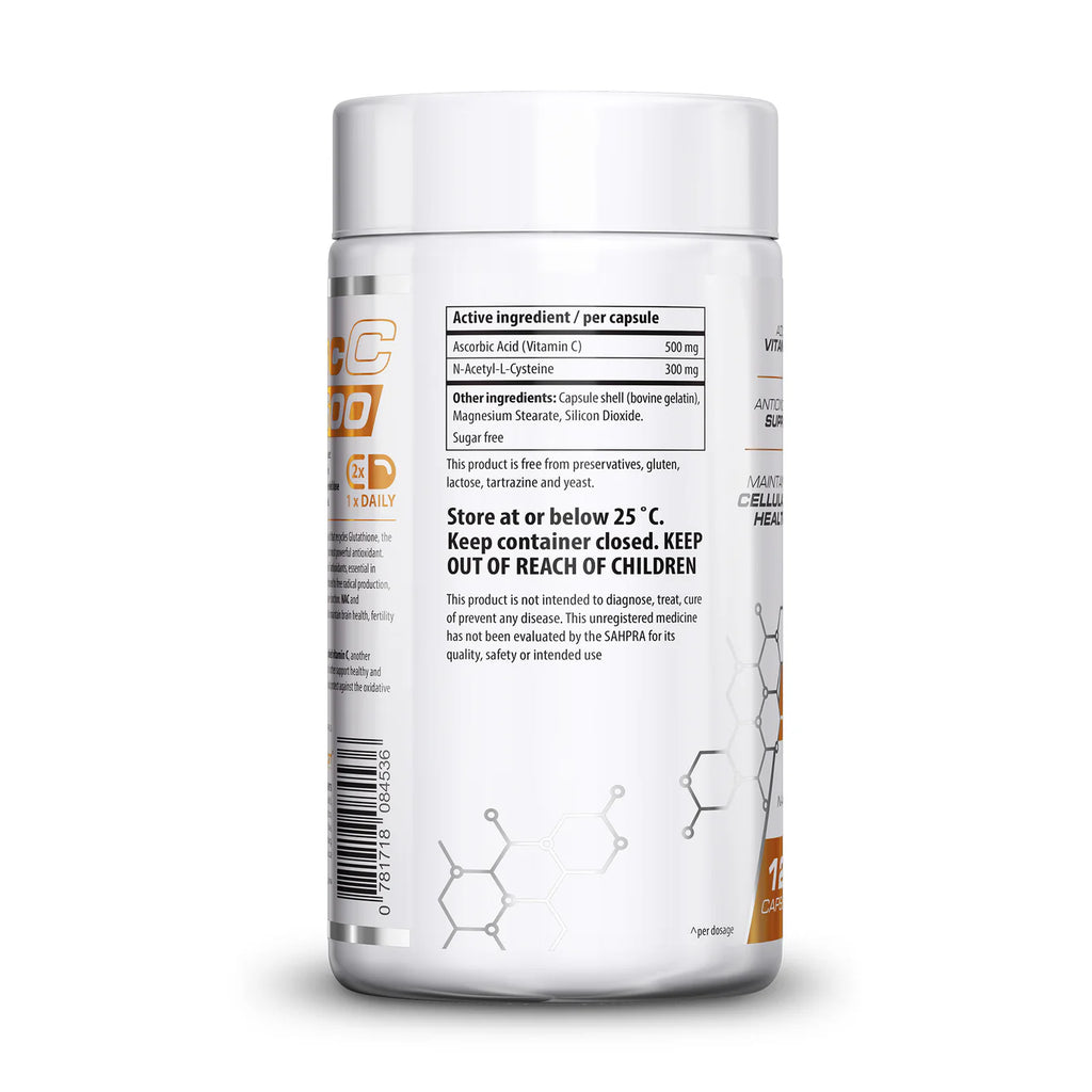 Supplement container with label on a white background Muscle Mecca
