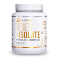 Nutritional supplement container labeled 'Whey Isolate' on a white background
