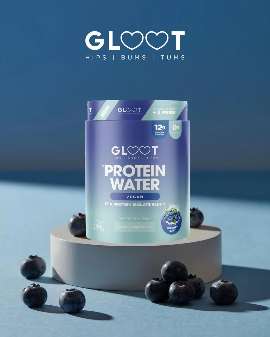Gloot Vegan Protein Water berry blast