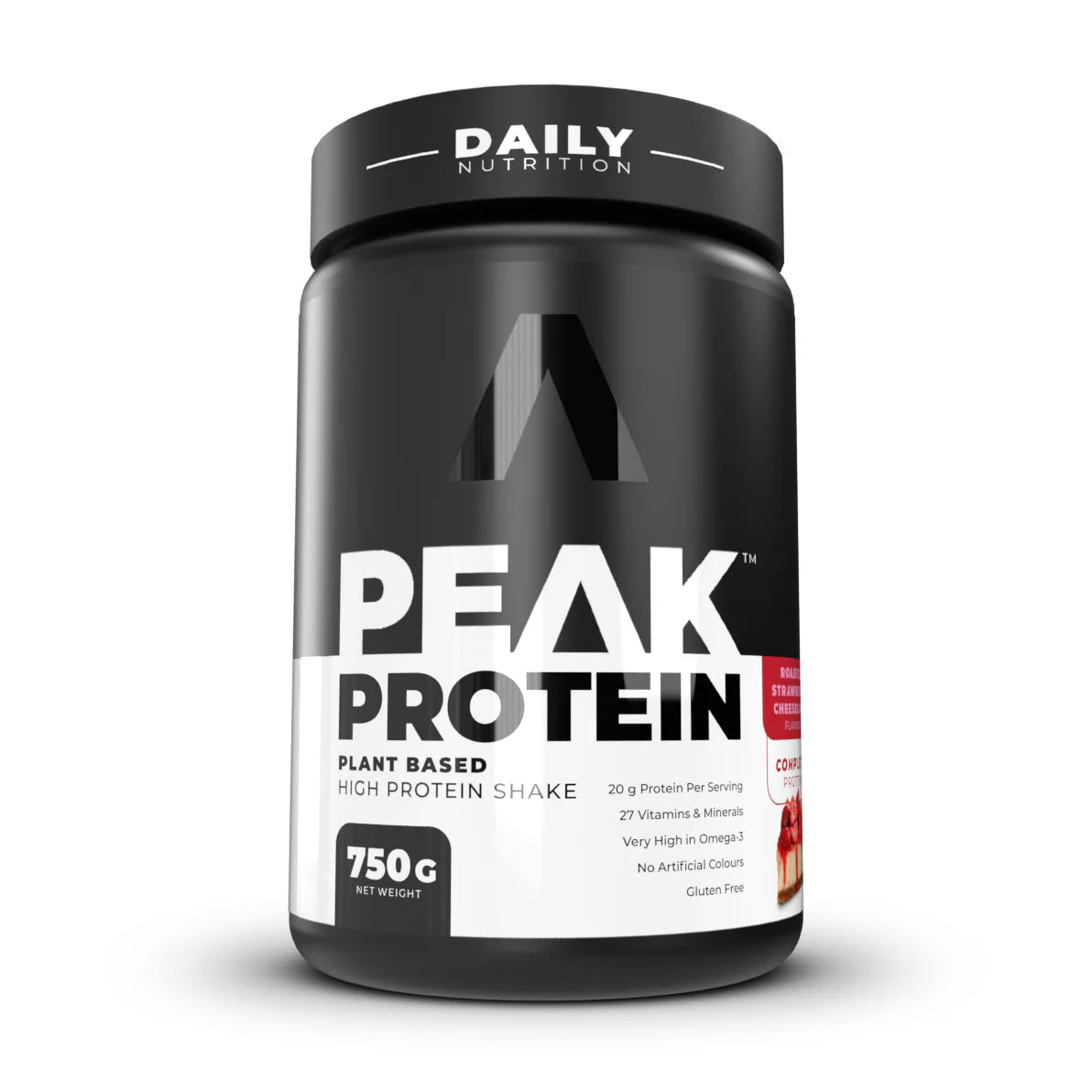 Peak Protein container with 'Daily Nutrition' branding on a white background Muscle Mecca