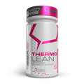 Supplement container labeled 'Thermo Lean' with pink and gray design on a white background Muscle Mecca