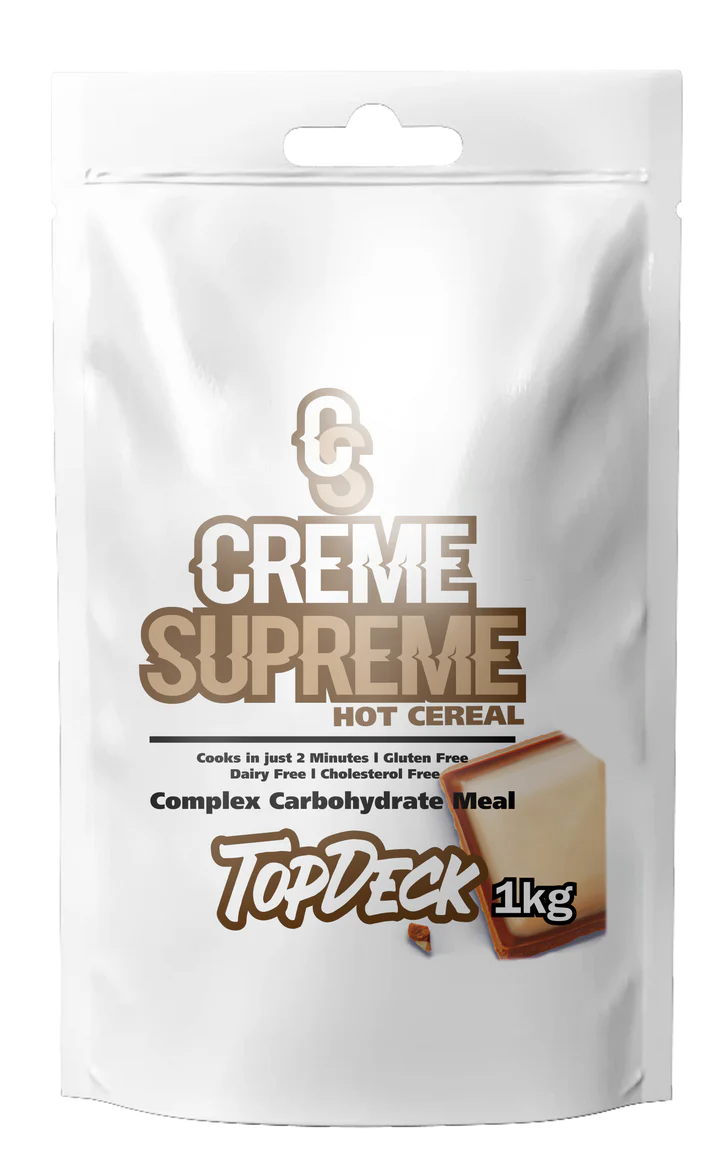 Creme Supreme hot cereal package on a white background Muscle Mecca