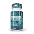 Bottle of Total Omega supplements with a white background
