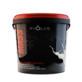 Mass gain supplement container with 'Evolve Nutrition' branding on a white background Muscle Mecca