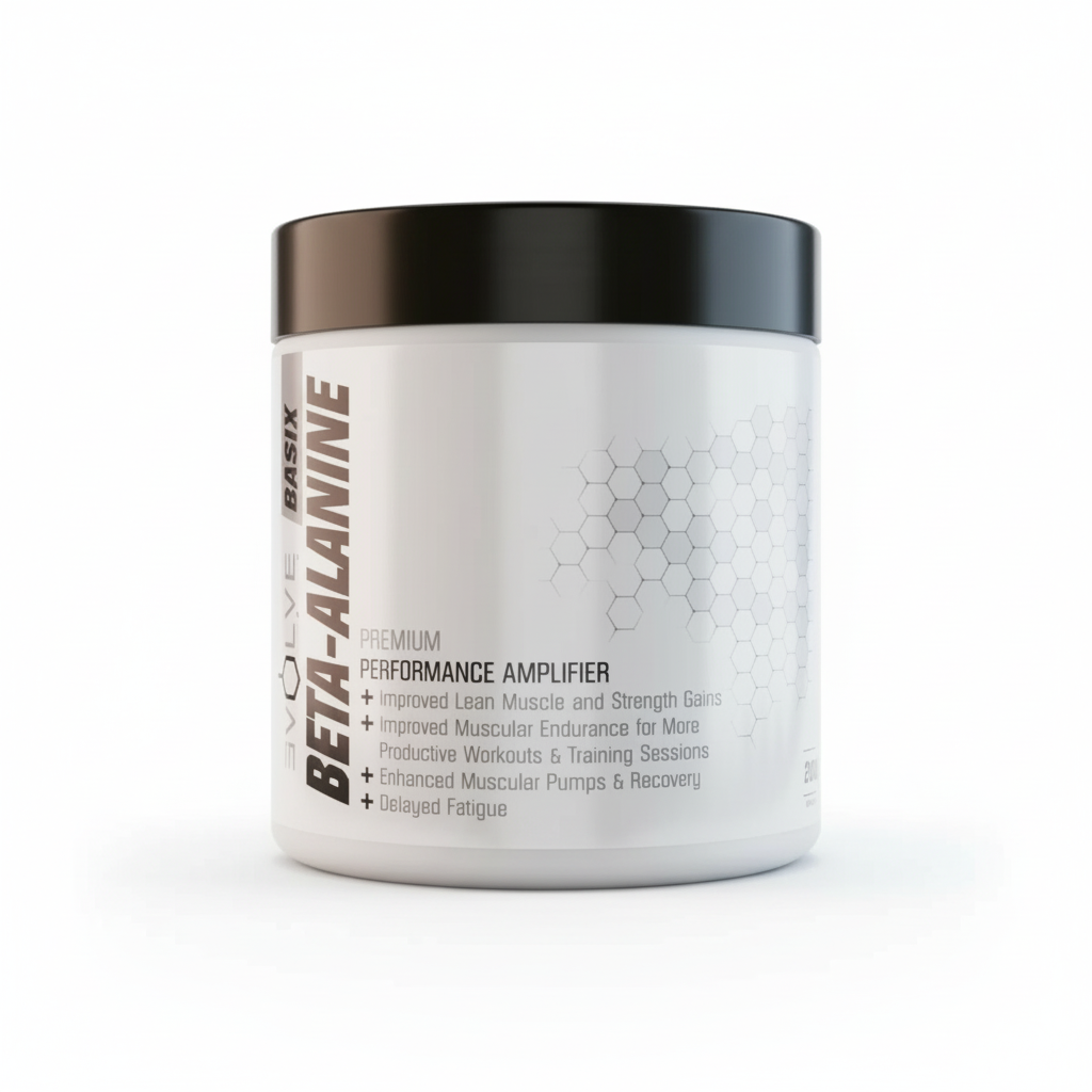 BASIX Beta-Alanine supplement container on a white background Muscle Mecca