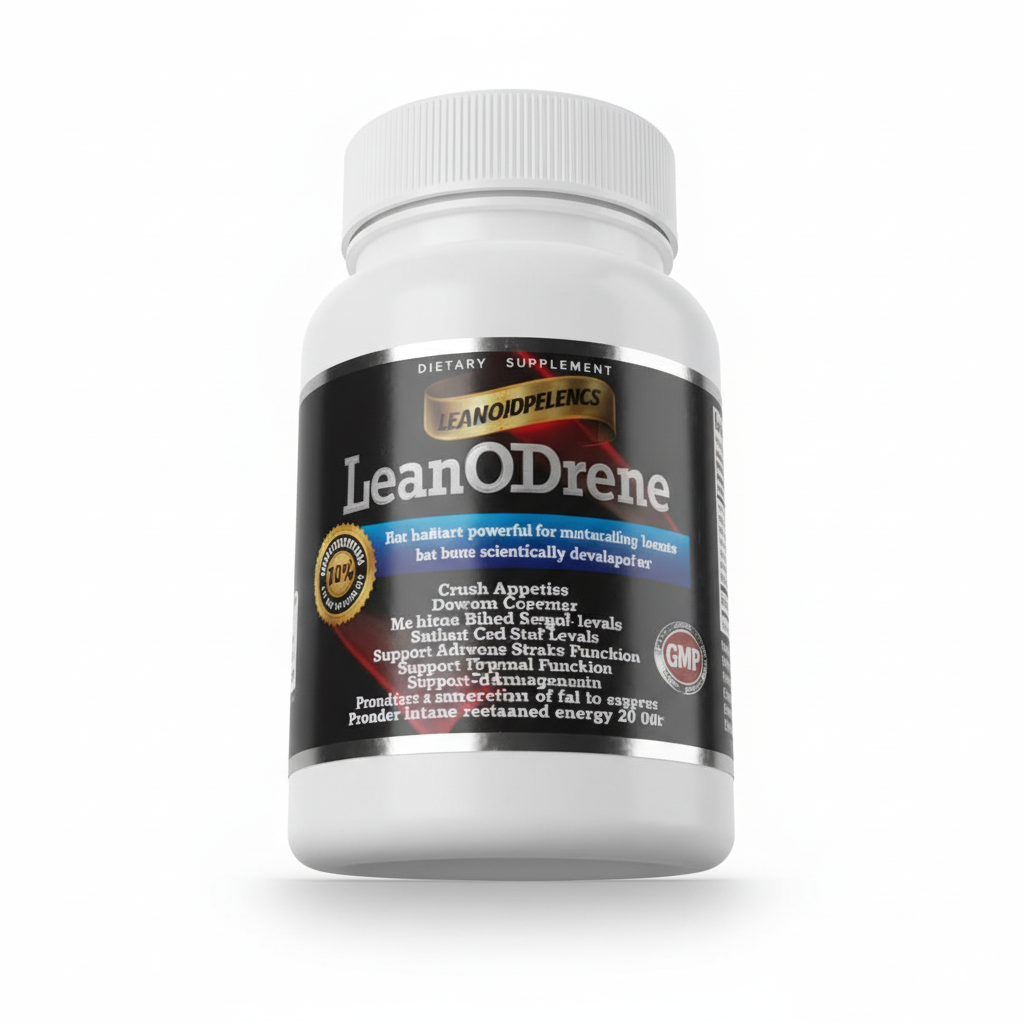 Supplement bottle labeled 'LeanODrene' on a white background