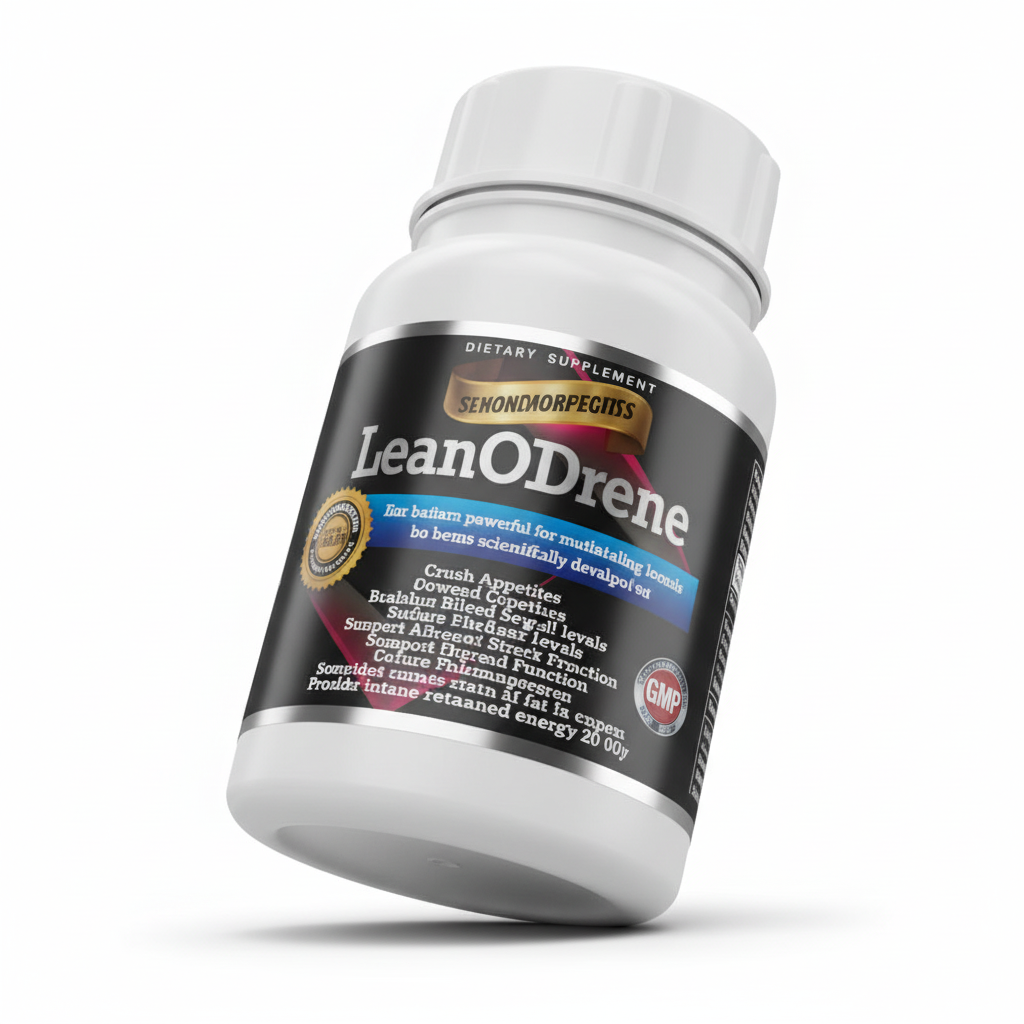 Supplement bottle labeled 'LeanODrene' on a white background