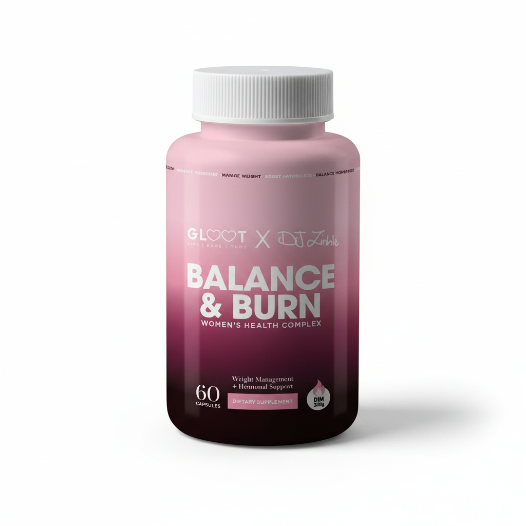 Supplement bottle labeled 'Balance & Burn' on a white background