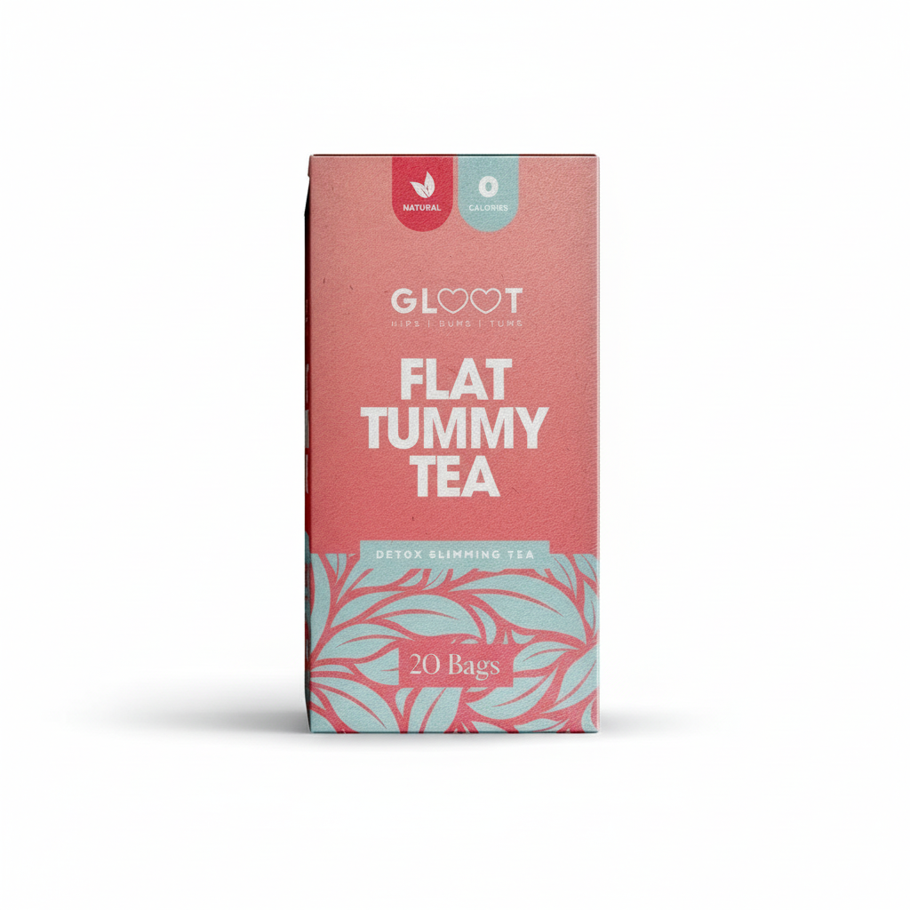 Box of Glo Tummy Tea on a white background Muscle Mecca
