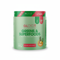 Green container of GLOOT Greens & Superfoods dietary supplement on a white background Muscle Mecca
