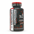 Supplement bottle labeled 'Mercury Hardcore' on a white background Muscle Mecca