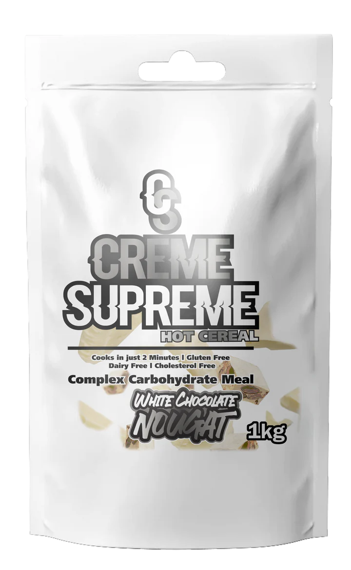 Creme Supreme hot cereal package on a white background Muscle Mecca